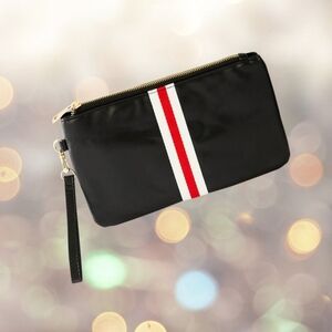 Funky Monkey Black Preppy Stripe Wristlet Chic & Fun Clutch
